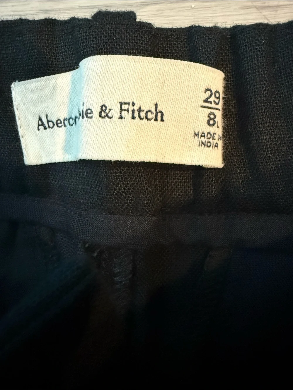 Abercrombie & Fitch Linen-Blend Tailored Pleated Wide Leg Pants Sz 29L